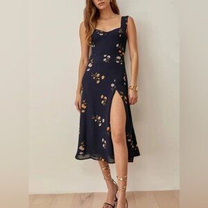 Reformation Fulton Midi Dress - Navy Floral